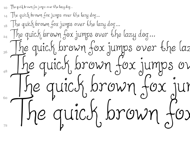 DJB Happily Ever After font waterfall